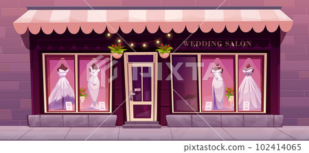 Front view vintage wedding salon. Bridal boutique 102414065