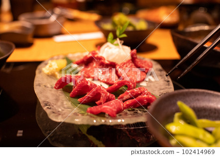 Assorted horsemeat sashimi 102414969