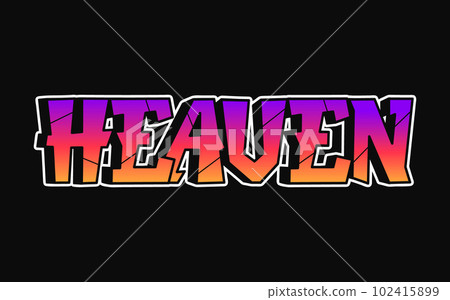 Heaven - single word, letters graffiti style. - Stock
