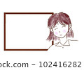 Illustration of a smiling young woman with a whiteboard 102416282