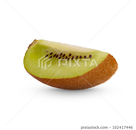 Fresh sliced kiwi fruit isolated on white background Fresh sliced kiwi fruit isolated on white background 102417446