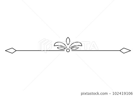 Flourish calligraphic design element. Page decoration symbol to embellish your layout. Linear of vintage swirl Flourish calligraphic design element. Page decoration symbol to embellish your layout. Linear of vintage swirl 102419106