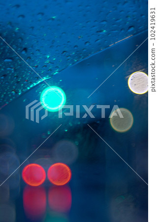 Ball blur Rainy day Scenery from inside the car Drive Drive date Rainy day 102419631