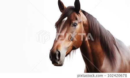 White background horse brown 102420678