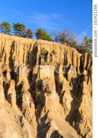 Tokushima _ Scenic view of earthen pillars of Awa, one of the world's three most spectacular 102421166