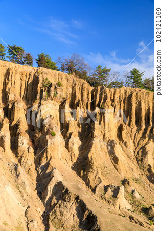 Tokushima _ Scenic view of earthen pillars of Awa, one of the world's three most spectacular Tokushima _ Scenic view of earthen pillars of Awa, one of the world's three most spectacular 102421169