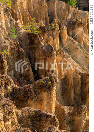 Tokushima _ Scenic view of earthen pillars of Awa, one of the world's three most spectacular Tokushima _ Scenic view of earthen pillars of Awa, one of the world's three most spectacular 102421182