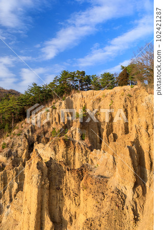 Tokushima _ Scenic view of earthen pillars of Awa, one of the world's three most spectacular 102421287