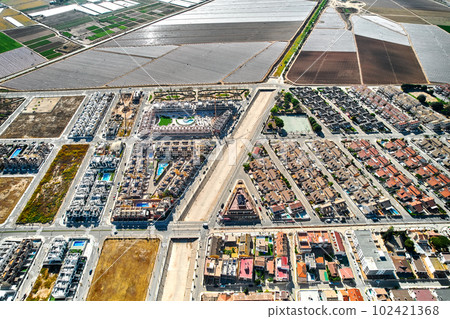 Torre de la Horadada aerial shot, Spain Torre de la Horadada aerial shot, Spain 102421368