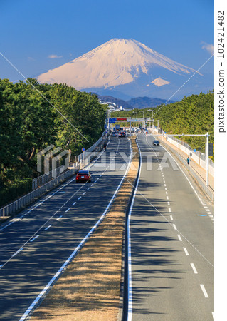 神奈川縣_國道134號線沿著海岸和富士山的風景 102421482
