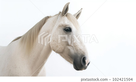 white horse on white background 102421504