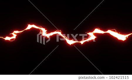 Red lightning that cuts through the screen, thunder 102421515