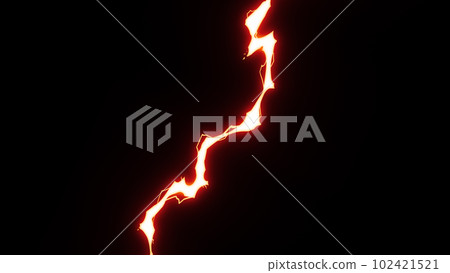 Red lightning that cuts through the screen, thunder Red lightning that cuts through the screen, thunder 102421521