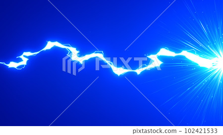 Lightning effect image material | Blue lightning collision CG art 102421533