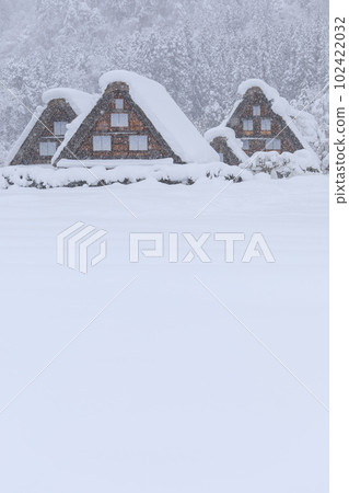 Gifu_Scene of World Heritage Shirakawa-go with heavy snowfall Gifu_Scene of World Heritage Shirakawa-go with heavy snowfall 102422032