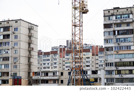 Kiev, Ukraine June 22, 2020: Dismantled residential apartment building after a gas explosion in the city of Kiev 102422443