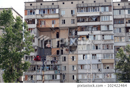 Kiev, Ukraine June 22, 2020: The consequences of a gas explosion in a building in Kiev 102422464