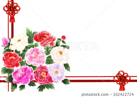 華麗的牡丹花束卡 華麗的牡丹花束卡 102422724