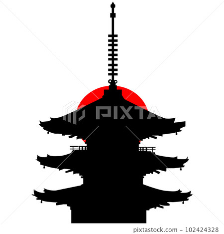 日本寺廟五層寶塔插畫素材 Ciel et vector 日本寺廟五層寶塔插畫素材 Ciel et vector 102424328