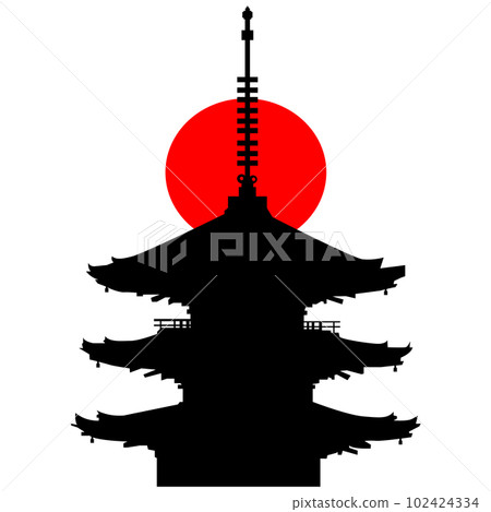 日本寺廟五層寶塔插畫素材 Ciel et vector 日本寺廟五層寶塔插畫素材 Ciel et vector 102424334