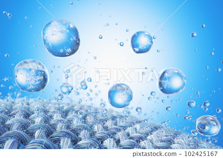 Close-up of fabric interlaced fiber with water drop. Close-up of fabric interlaced fiber with water drop. 102425167