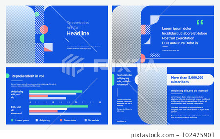Creative presentation templates elements on a blue background. Vector infographics. 102425901