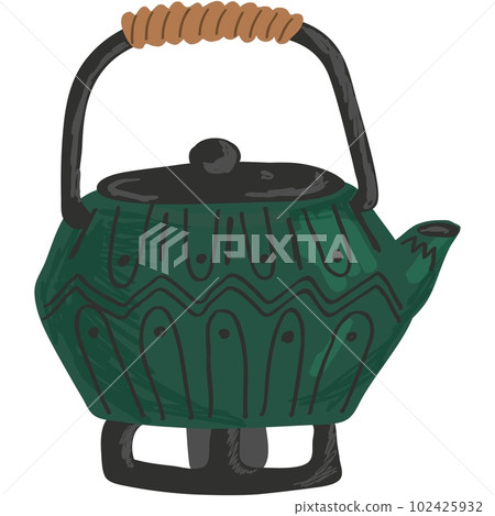 Traditional kettle and burner vector isolated icon 102425932