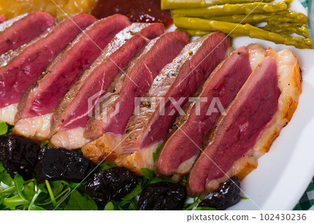 Duck breast Magret with prunes Duck breast Magret with prunes 102430236