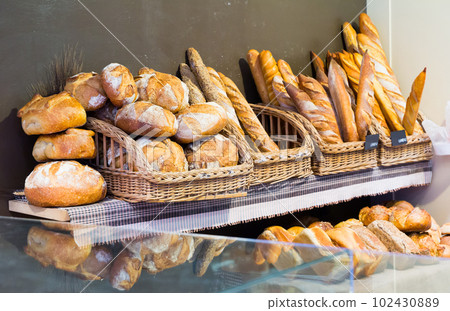 Bread in European bakery Bread in European bakery 102430889