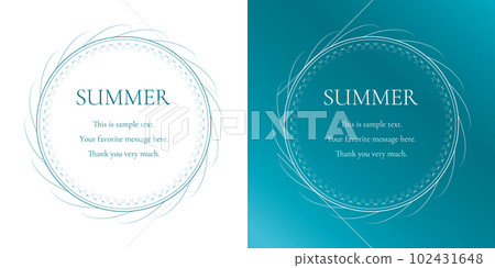 Material_Set of frames_A summer decorative frame with motifs of the sun, the sea, and the sky. Luxurious enclosure design Material_Set of frames_A summer decorative frame with motifs of the sun, the sea, and the sky. Luxurious enclosure design 102431648
