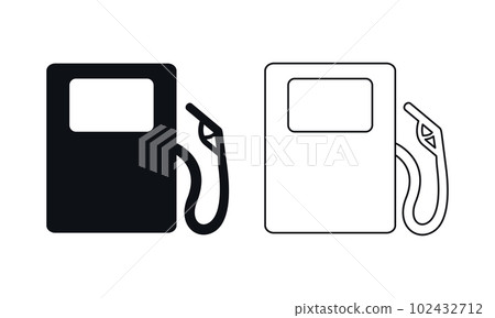 Fuel, gas, charging station icon set. Fuelling sign collection. Vector illustration 102432712