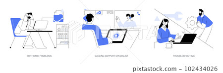 Software support line abstract concept vector illustrations. 102434026