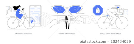 Smart cycling abstract concept vector illustrations. Smart cycling abstract concept vector illustrations. 102434039