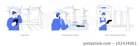 Wind energy abstract concept vector illustrations. Wind energy abstract concept vector illustrations. 102434061