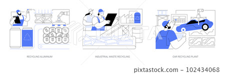 Metal recycling abstract concept vector illustrations. 102434068