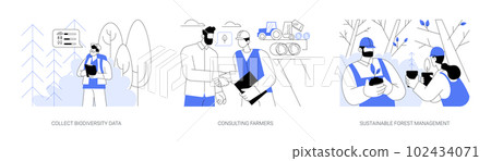 Conservation scientists abstract concept vector illustrations. 102434071
