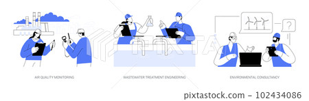Environmental engineer abstract concept vector illustrations. 102434086