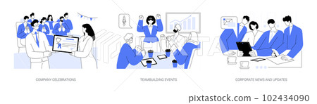 Corporate events abstract concept vector illustrations. Corporate events abstract concept vector illustrations. 102434090