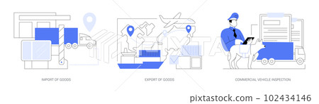 Logistics and transportation industry abstract concept vector illustrations. Logistics and transportation industry abstract concept vector illustrations. 102434146