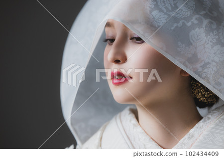 Bride pure white cotton hat 102434409