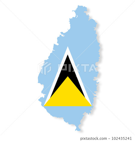 St Lucia flag map with clipping path 3d illustration St Lucia flag map with clipping path 3d illustration 102435241