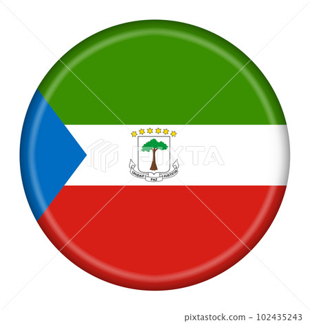 Equatorial Guinea flag button 3d illustration with clipping path Equatorial Guinea flag button 3d illustration with clipping path 102435243