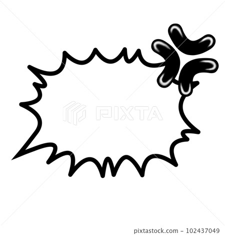 Black and white type of explosive speech bubble with angry emotion symbol Black and white type of explosive speech bubble with angry emotion symbol 102437049