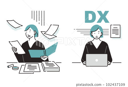使用 DX 改進工作的女性圖片 102437109