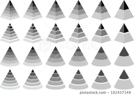 Set of vector illustrations of triangular pyramidal hierarchy hierarchy 102437149