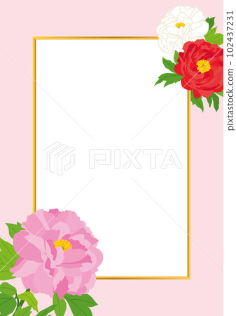Vivid peony design frame background material Vivid peony design frame background material 102437231