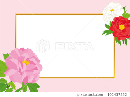 Vivid peony design frame background material Vivid peony design frame background material 102437232