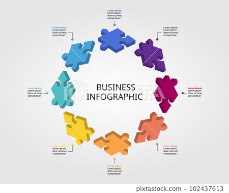jigsaw puzzle connection template for infographic for presentation for 8 element jigsaw puzzle connection template for infographic for presentation for 8 element 102437613