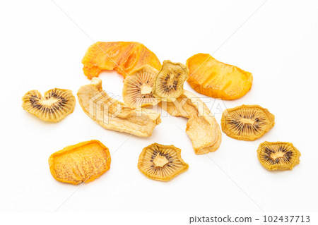 Dried fruit white background 102437713