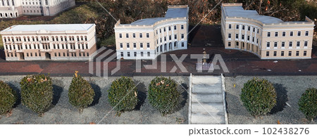 Kyiv, Ukraine November 11, 2021: Duc de Richelieu Square - miniature museum in Kyiv Kyiv, Ukraine November 11, 2021: Duc de Richelieu Square - miniature museum in Kyiv 102438276